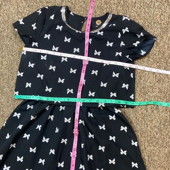 Total Girl Charming Black and White Kids Dress Size 14 REG - Picture 3 of 10